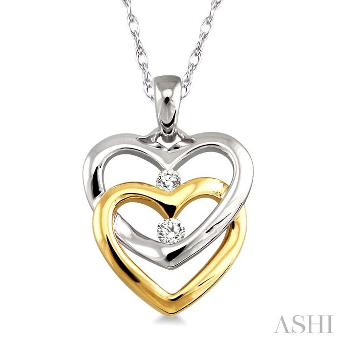 TWIN HEART SHAPE 2 STONE DIAMOND PENDANT