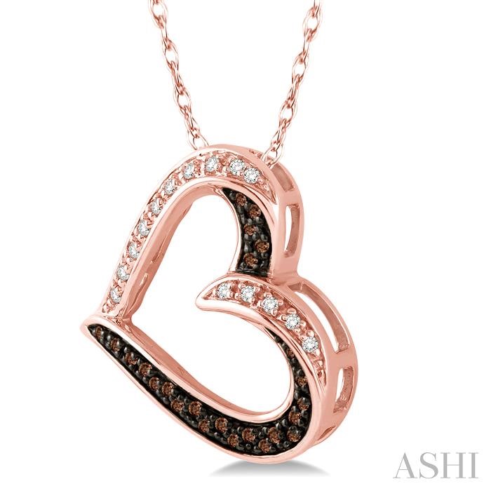 Heart Shape Champagne Diamond Pendant-2
