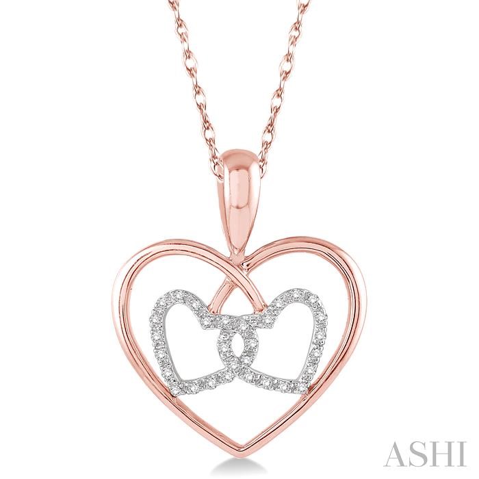 TWIN HEART SHAPE DIAMOND FASHION PENDANT