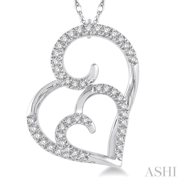 Double Heart Shape Diamond Fashion Pendant-3