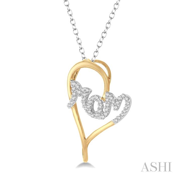 Mom Heart Shape Diamond Fashion Pendant-2