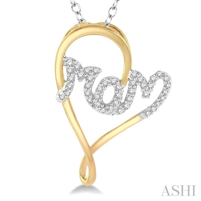 Mom Heart Shape Diamond Fashion Pendant-3