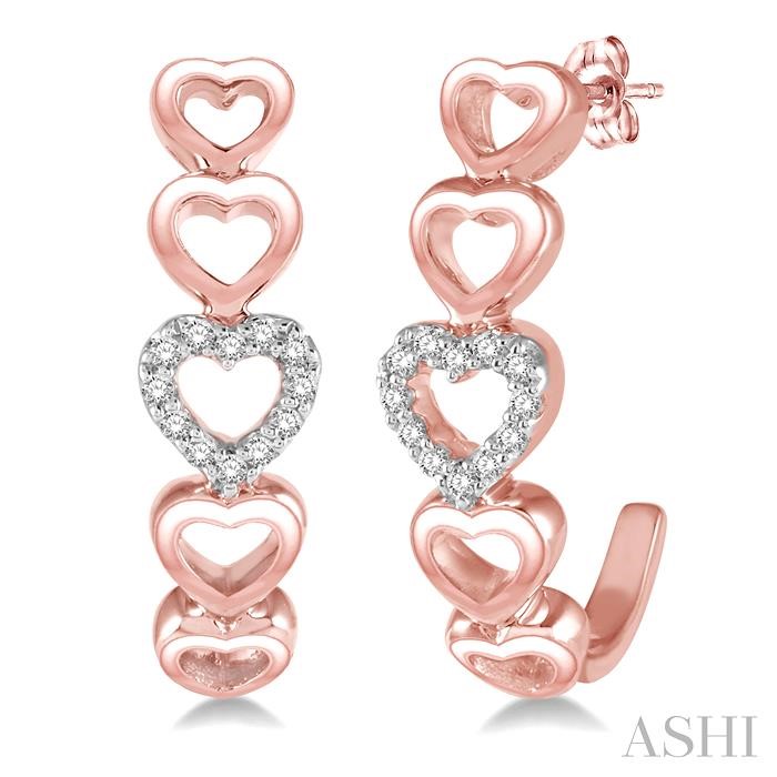 HEART SHAPE DIAMOND FASHION HALF HOOP EARRINGS