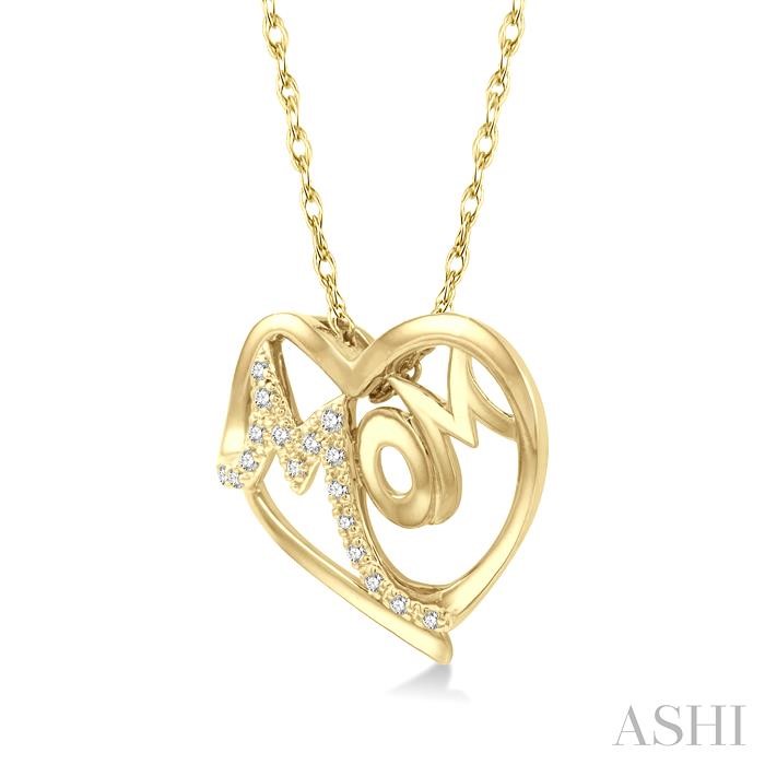 Mom Heart Shape Diamond Fashion Pendant-2