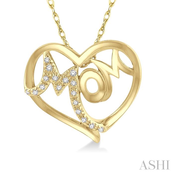 Mom Heart Shape Diamond Fashion Pendant-3