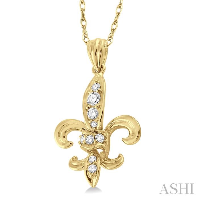 Fleur De Lis Diamond Pendant-2