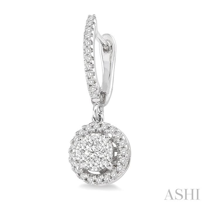 Round Shape Halo Lovebright Diamond Earrings-3