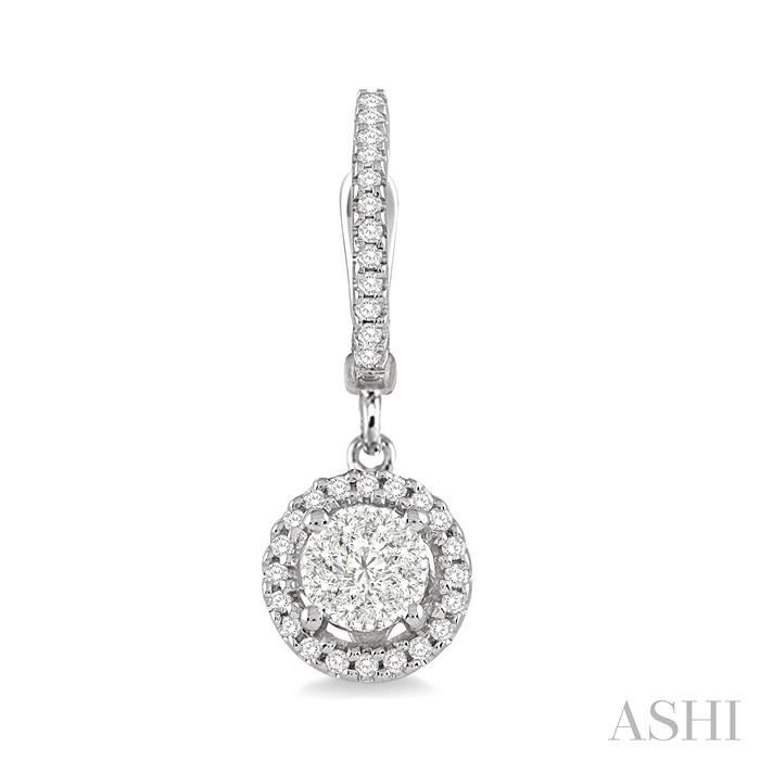 Round Shape Halo Lovebright Diamond Earrings-2