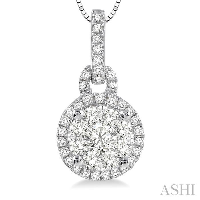 Round Shape Halo Lovebright Diamond Pendant-3