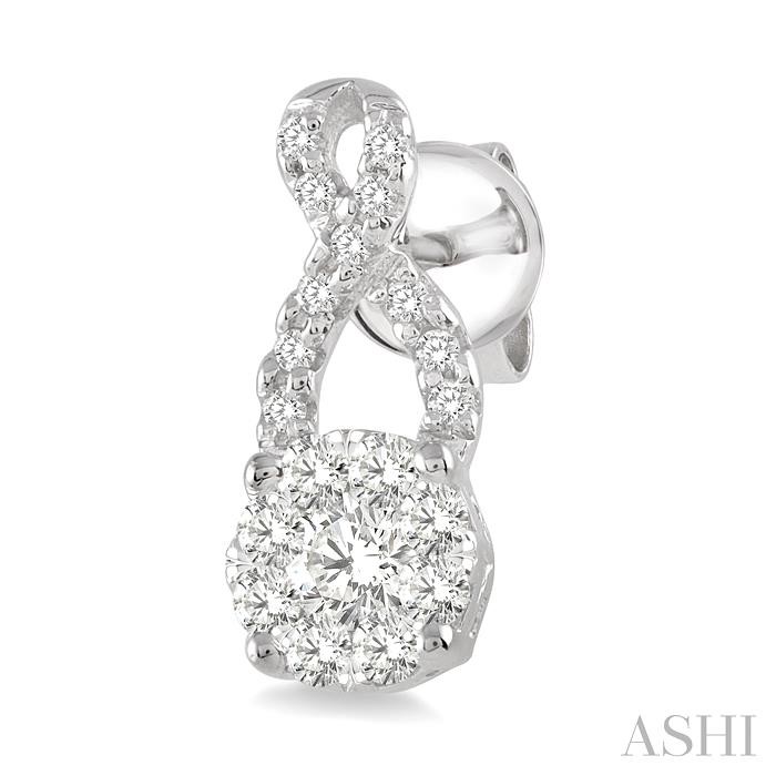 Round Shape Lovebright Diamond Earrings-3
