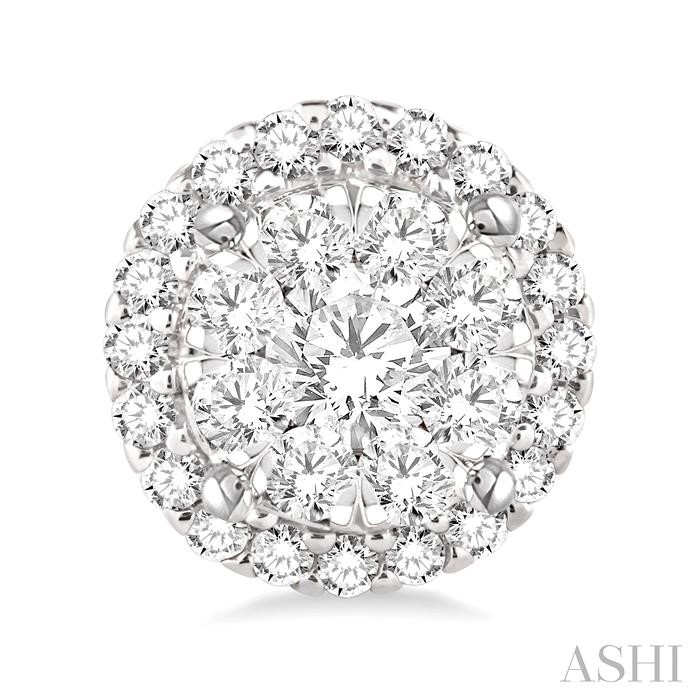 Round Shape Halo Lovebright Essential Diamond Earrings-2