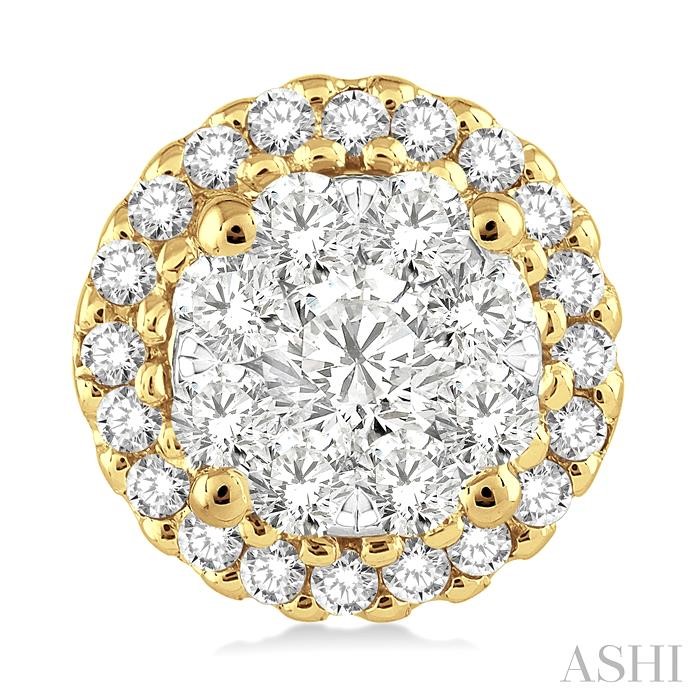 Round Shape Halo Lovebright Essential Diamond Earrings-2