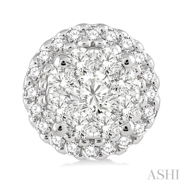Round Shape Halo Lovebright Essential Diamond Earrings-2