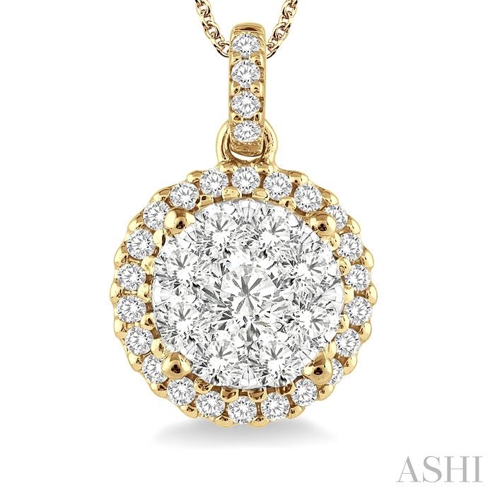 Round Shape Halo Lovebright Essential Diamond Pendant-3