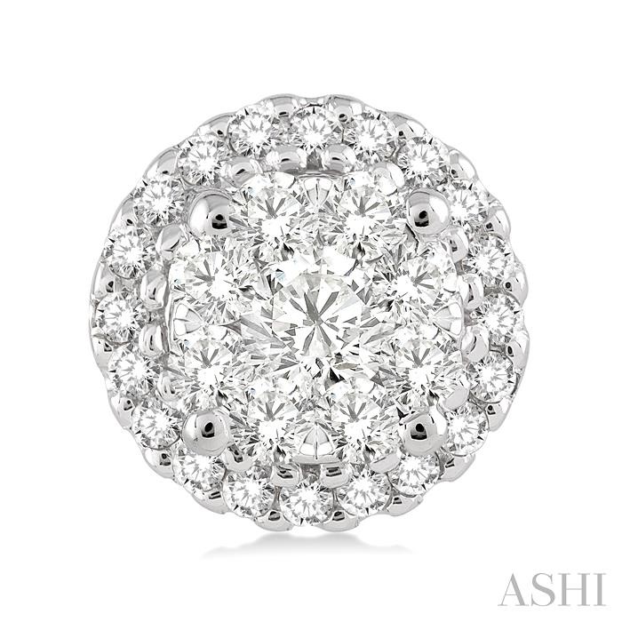 Round Shape Halo Lovebright Essential Diamond Earrings-2