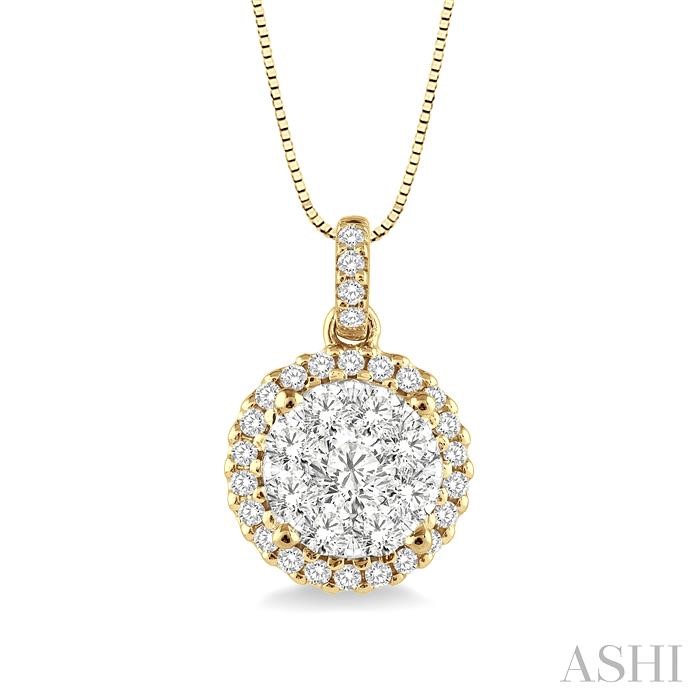 ROUND SHAPE HALO LOVEBRIGHT ESSENTIAL DIAMOND PENDANT