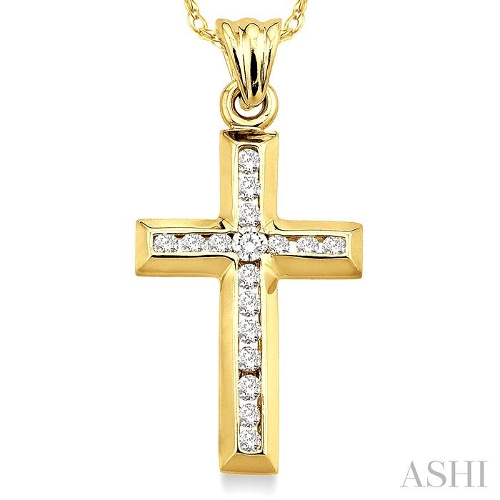 Channel Set Cross Diamond Fashion Pendant