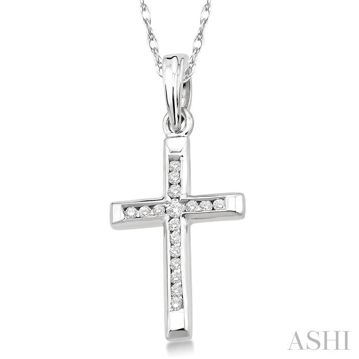 Channel Set Cross Diamond Fashion Pendant-2