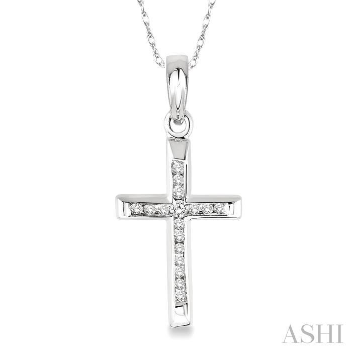 Channel Set Cross Diamond Fashion Pendant