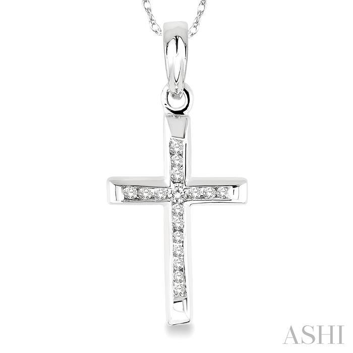 Channel Set Cross Diamond Fashion Pendant-3
