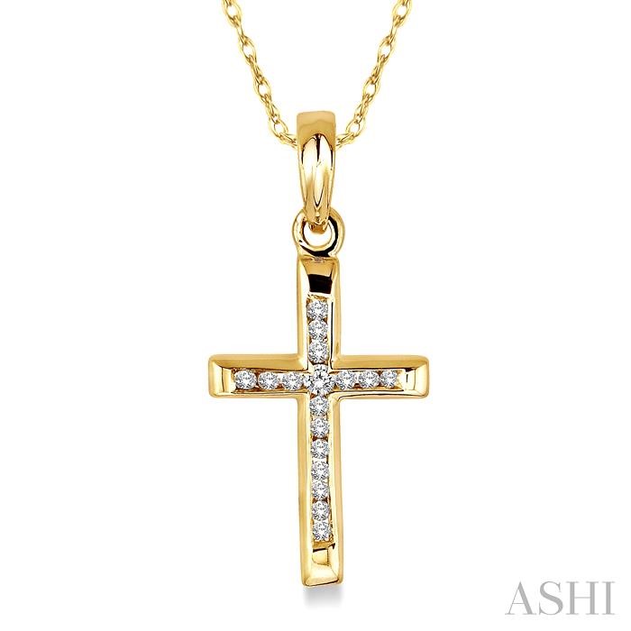 CHANNEL SET CROSS DIAMOND PENDANT