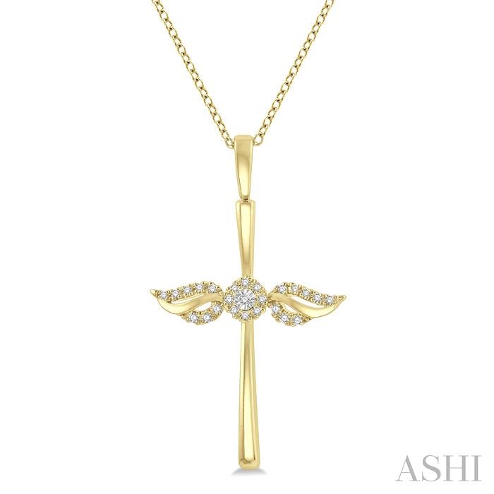 ANGEL WINGS CROSS DIAMOND PENDANT