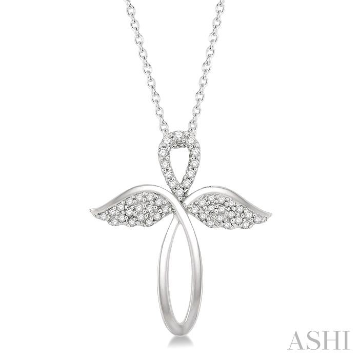 ANGEL WINGS CROSS DIAMOND PENDANT