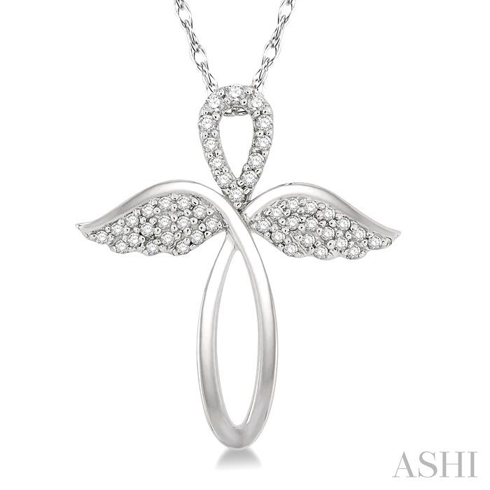 Angel Wings Cross Diamond Fashion Pendant