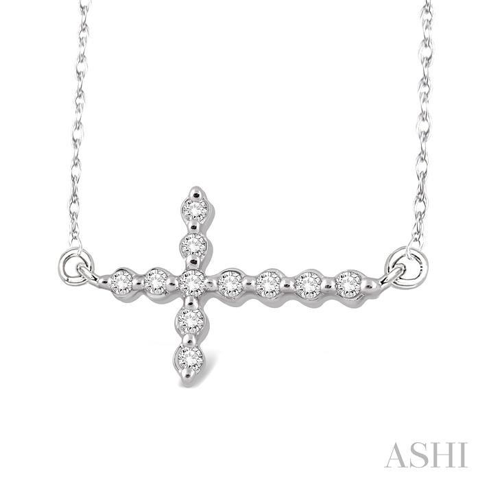 Sideway Cross Diamond Fashion Pendant-2