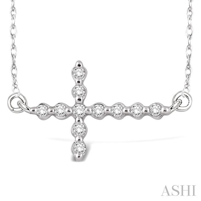 Sideway Cross Diamond Fashion Pendant-3