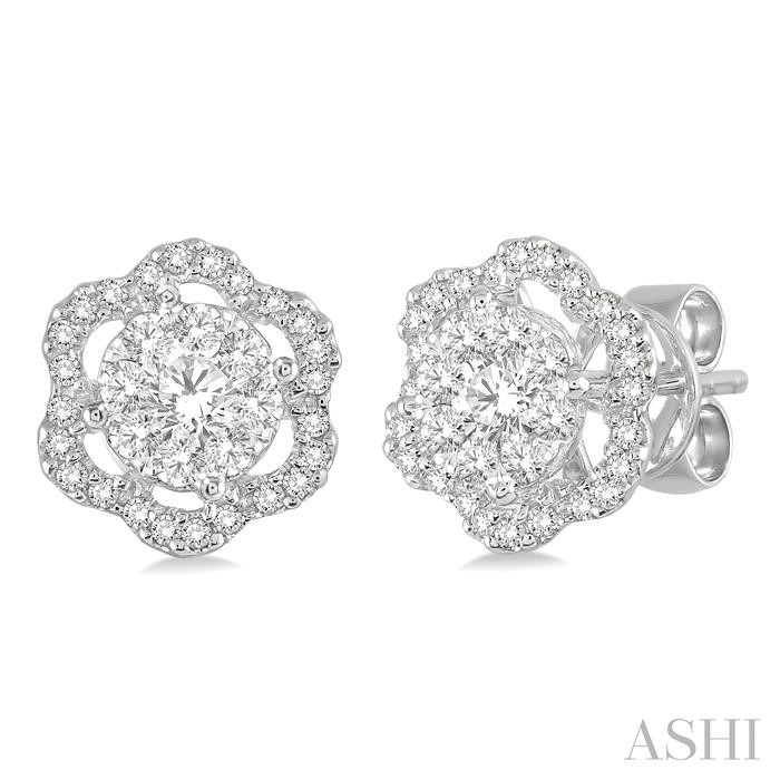 FLOWER SHAPE LOVEBRIGHT DIAMOND EARRINGS