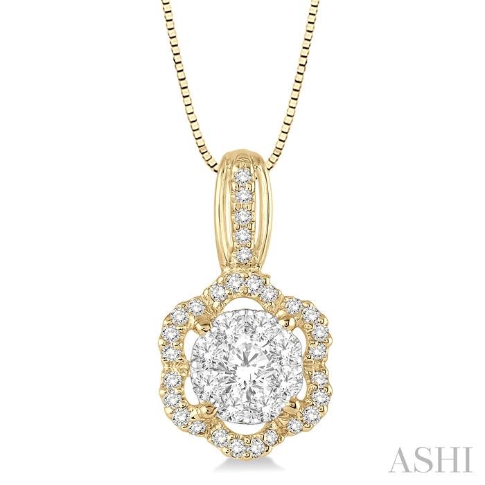 FLOWER HALO LOVEBRIGHT DIAMOND PENDANT