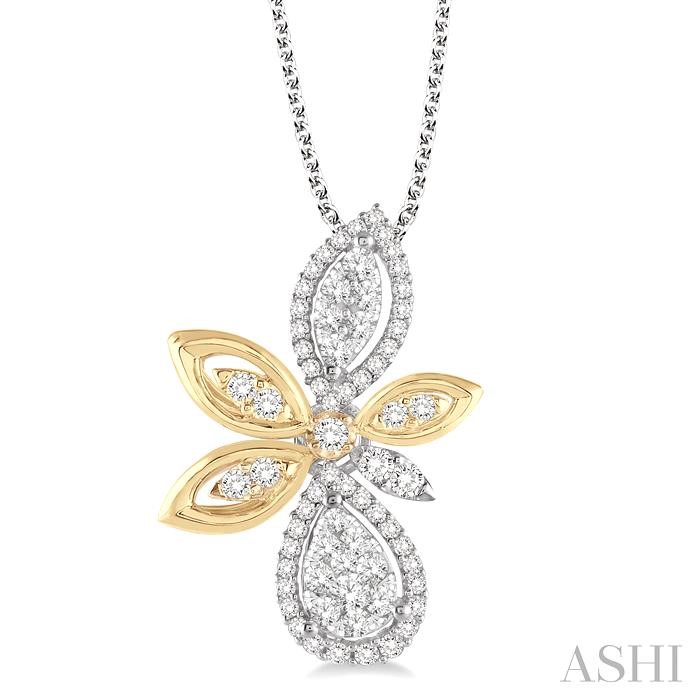 FLOWER HALO LOVEBRIGHT DIAMOND FASHION PENDANT