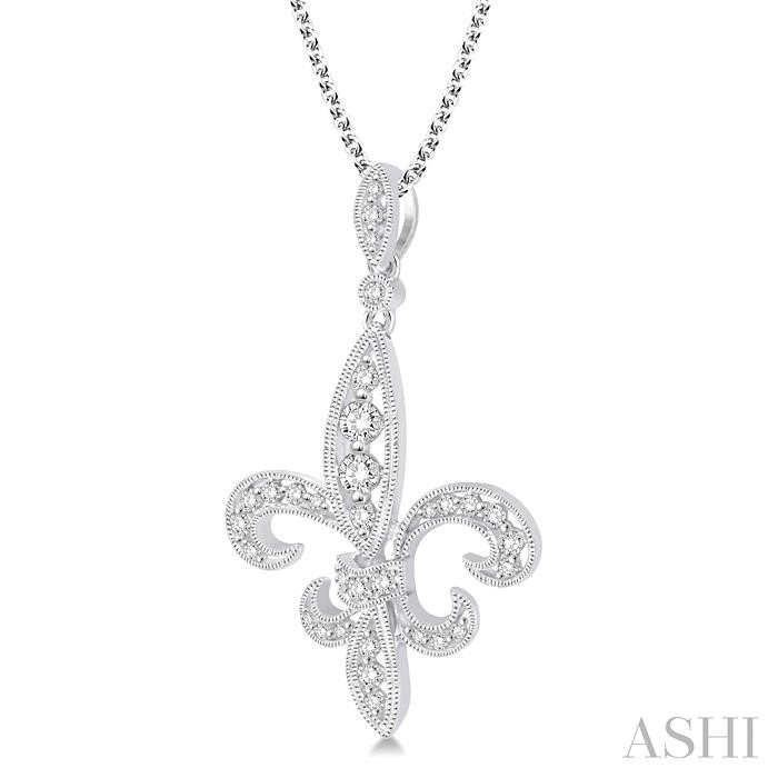 Fleur De Lis Diamond Pendant-2