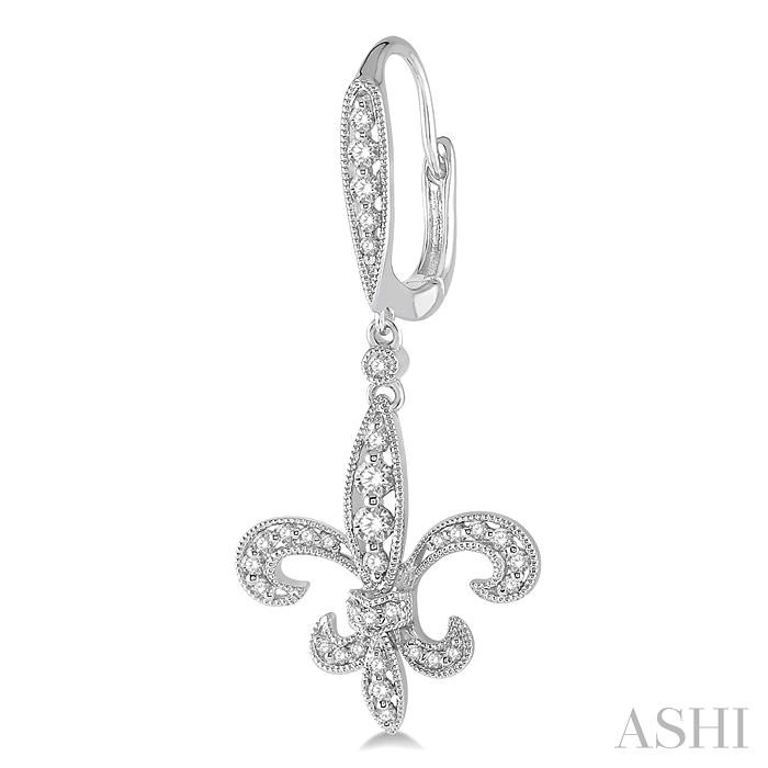 Fleur De Lis Diamond Earrings-3