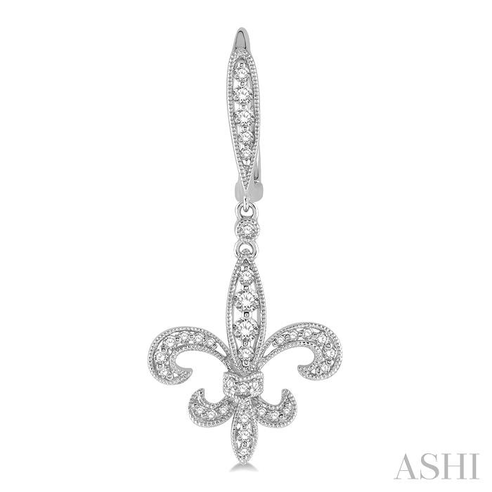 Fleur De Lis Diamond Earrings-2