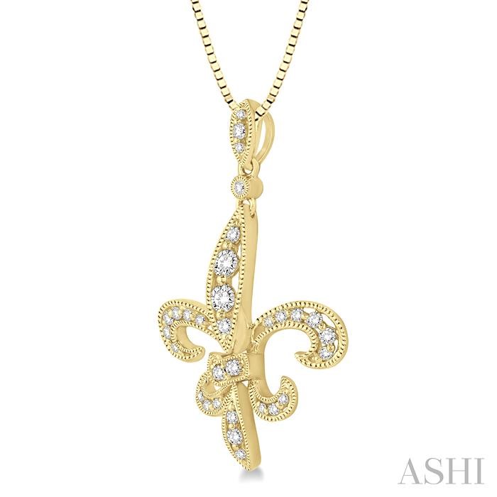 Fleur De Lis Diamond Pendant-2