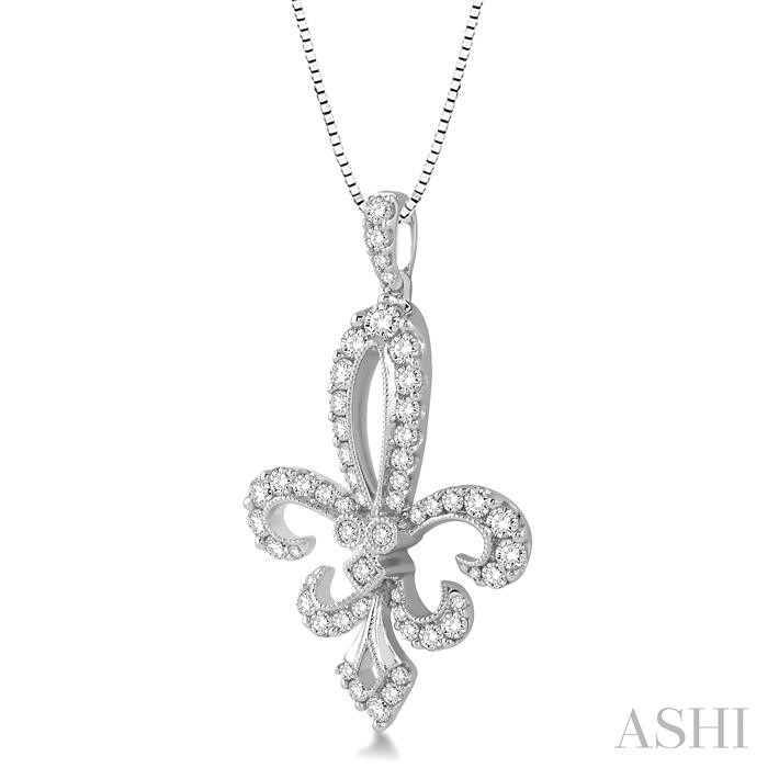 Fleur De Lis Diamond Pendant-2