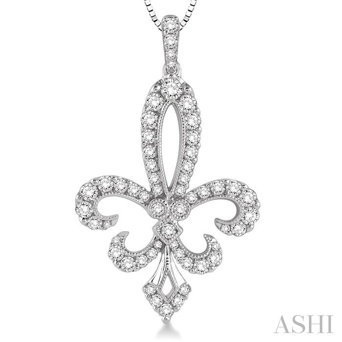 Fleur De Lis Diamond Pendant-3