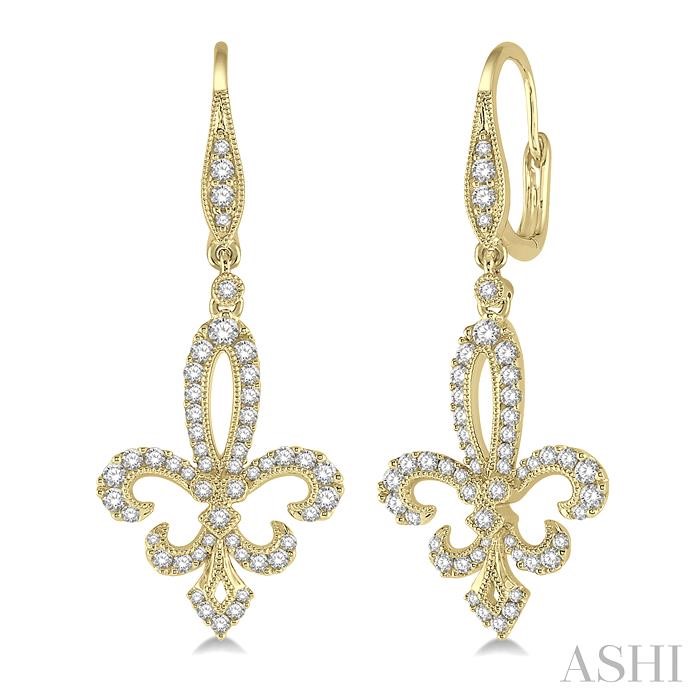 FLEUR DE LIS DIAMOND EARRINGS