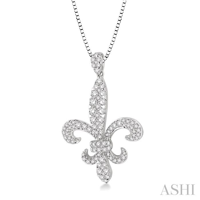 Fleur De Lis Diamond Pendant-2