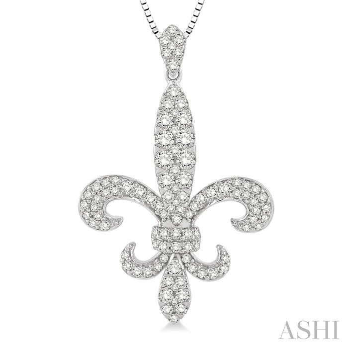 Fleur De Lis Diamond Pendant-3