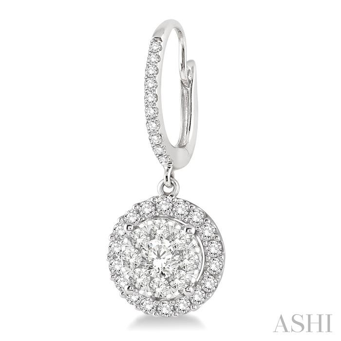 Round Shape Halo Lovebright Essential Diamond Earrings-3