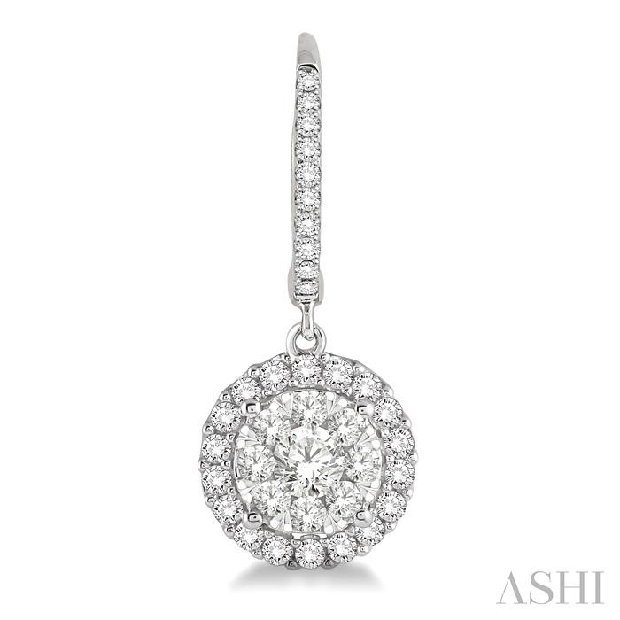 Round Shape Halo Lovebright Essential Diamond Earrings-2