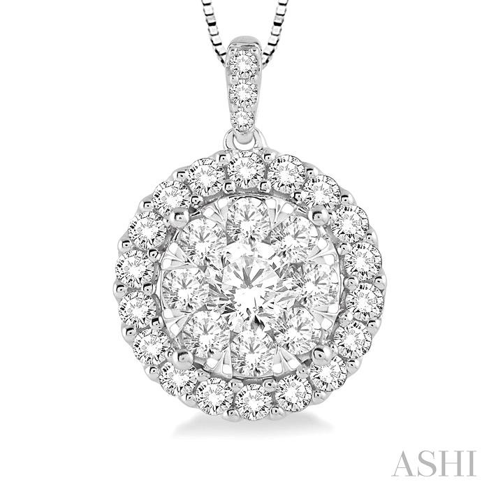 Round Shape Halo Lovebright Essential Diamond Pendant-3