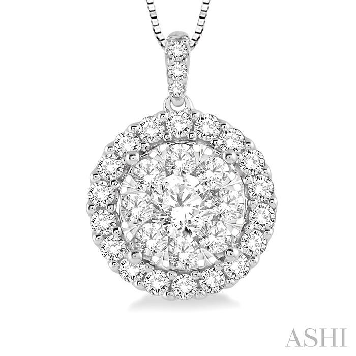 Round Shape Halo Lovebright Essential Diamond Pendant-3