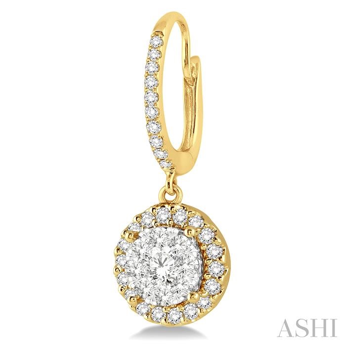 Round Shape Halo Lovebright Essential Diamond Earrings-3