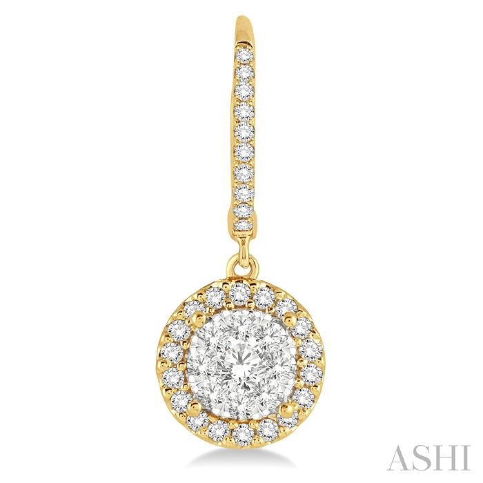 Round Shape Halo Lovebright Essential Diamond Earrings-2