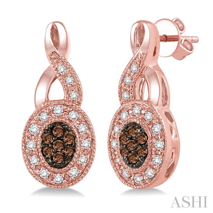 OVAL SHAPE CHAMPAGNE DIAMOND EARRINGS