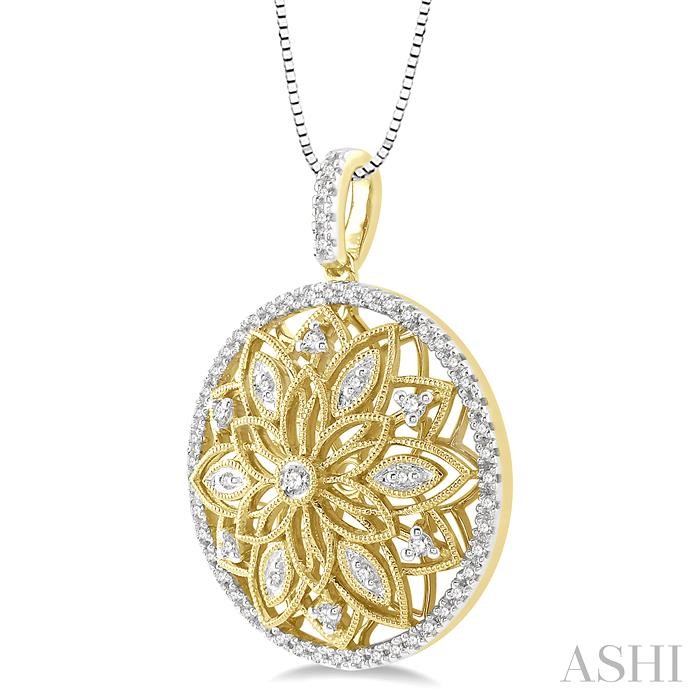 Floral Circle Diamond Fashion Pendant-2